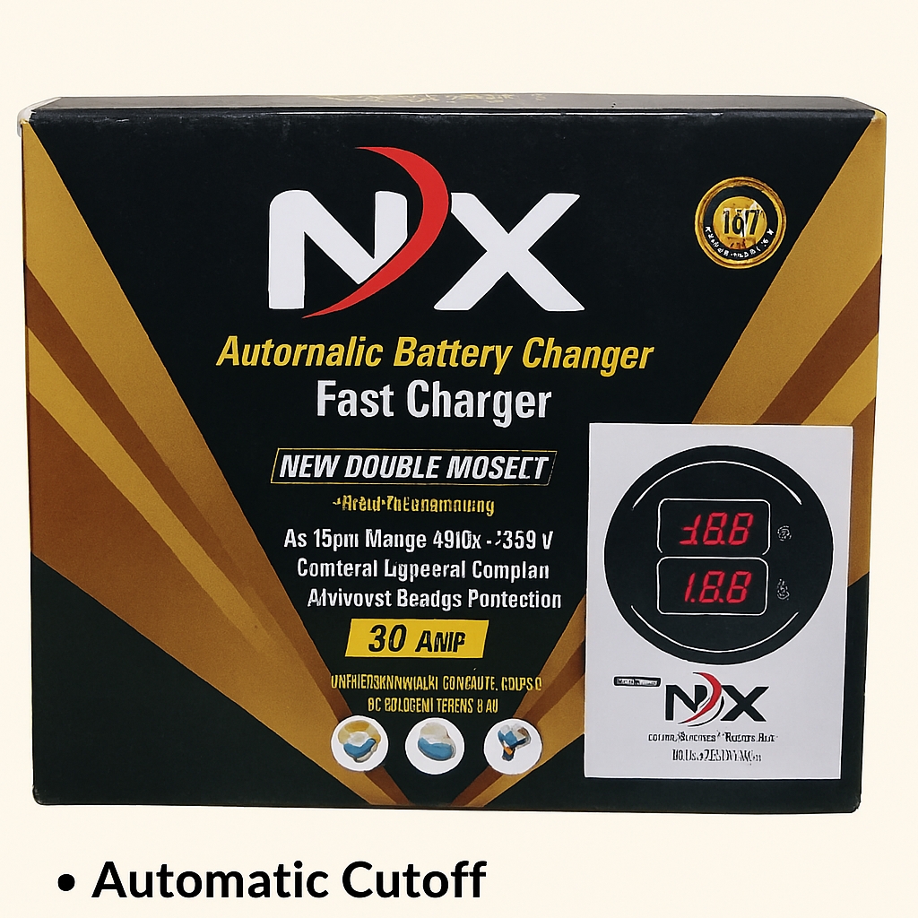  NX Fast Charger – 30 AMP | Automatic Battery Charger with Digital Display